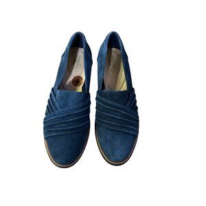 Clarks Shoes Womens 8 Used Sharon Villa Wedge Blue